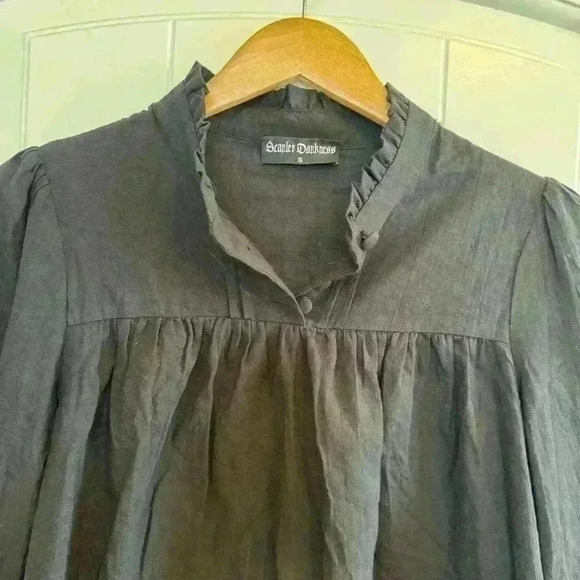 🌈 6/$60 Scarlet Darkness Steam Punk Victorian Renaissance Blouse Black S - Picture 3 of 7